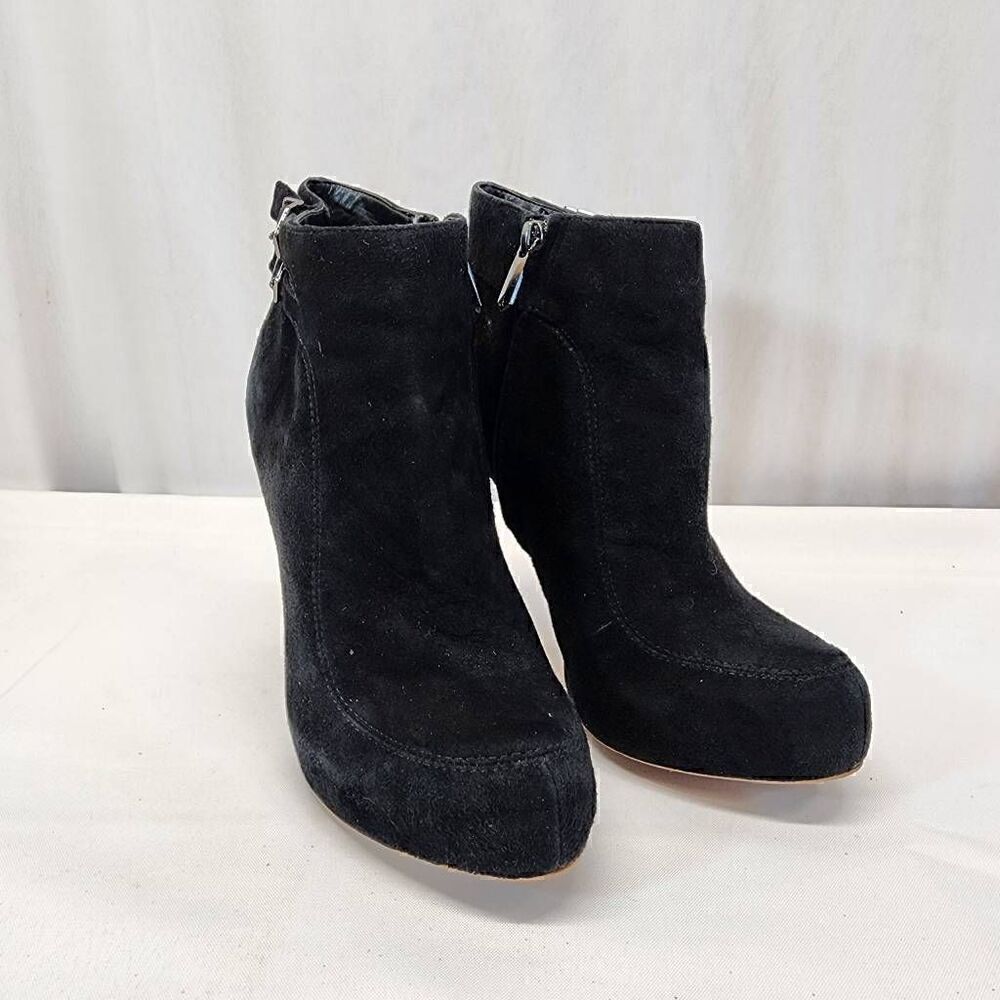 Sam Edelman Kit Ankle Booties Black Suede Size 6